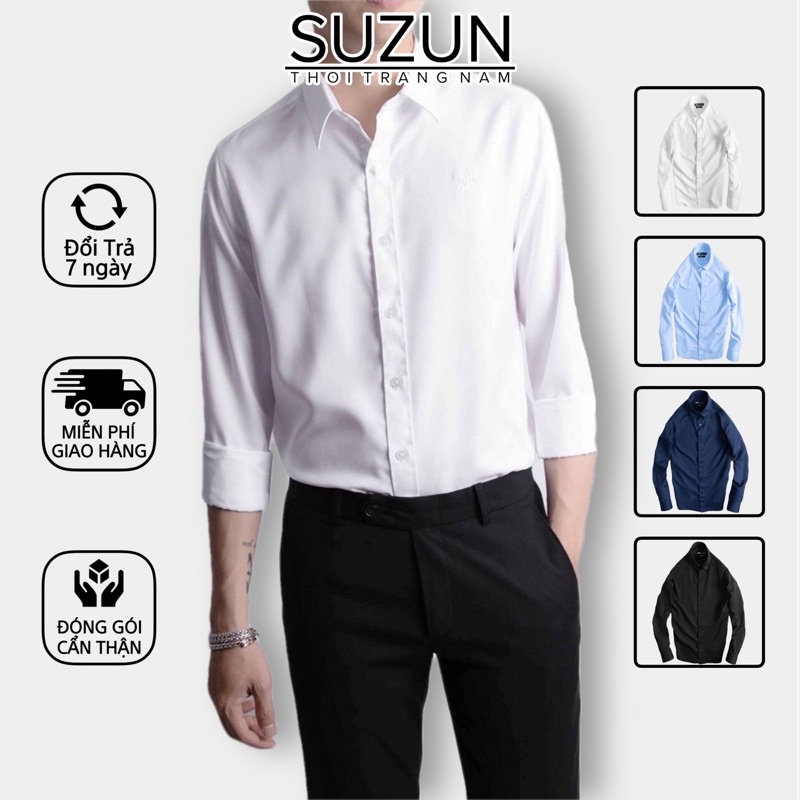 Áo Sơ Mi Hộp Zara Nam Trơn Dài Tay Hàn Quốc Công Sở Cao Cấp - Phối Với Quần Tây Nam Siêu Hợp - Suzun - Hàng nhập khẩu