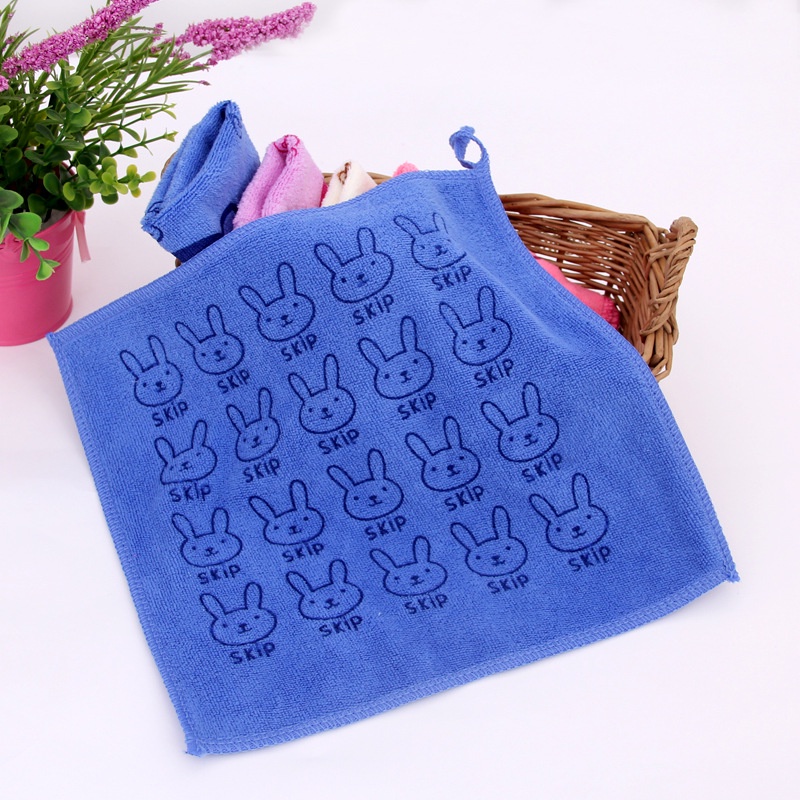 Khăn Lau Mặt Hình Vuông Bằng Sợi Microfiber Thấm Hút Tốt In Họa Tiết Hoạt Hình Xinh Xắn Cho Bé