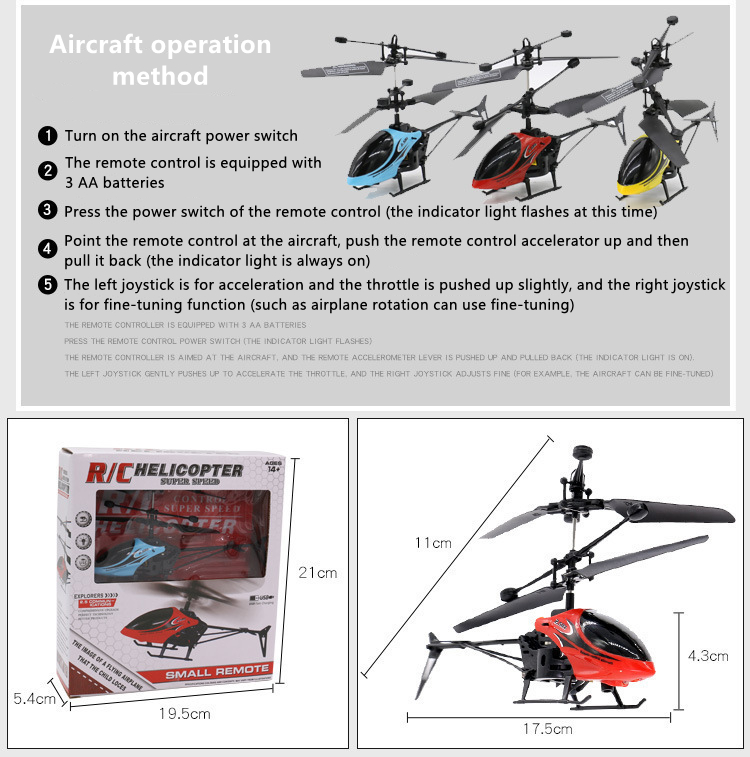 Helicopter mini fall-resistant children's small aircraft rechargeable toy remote control aircraft