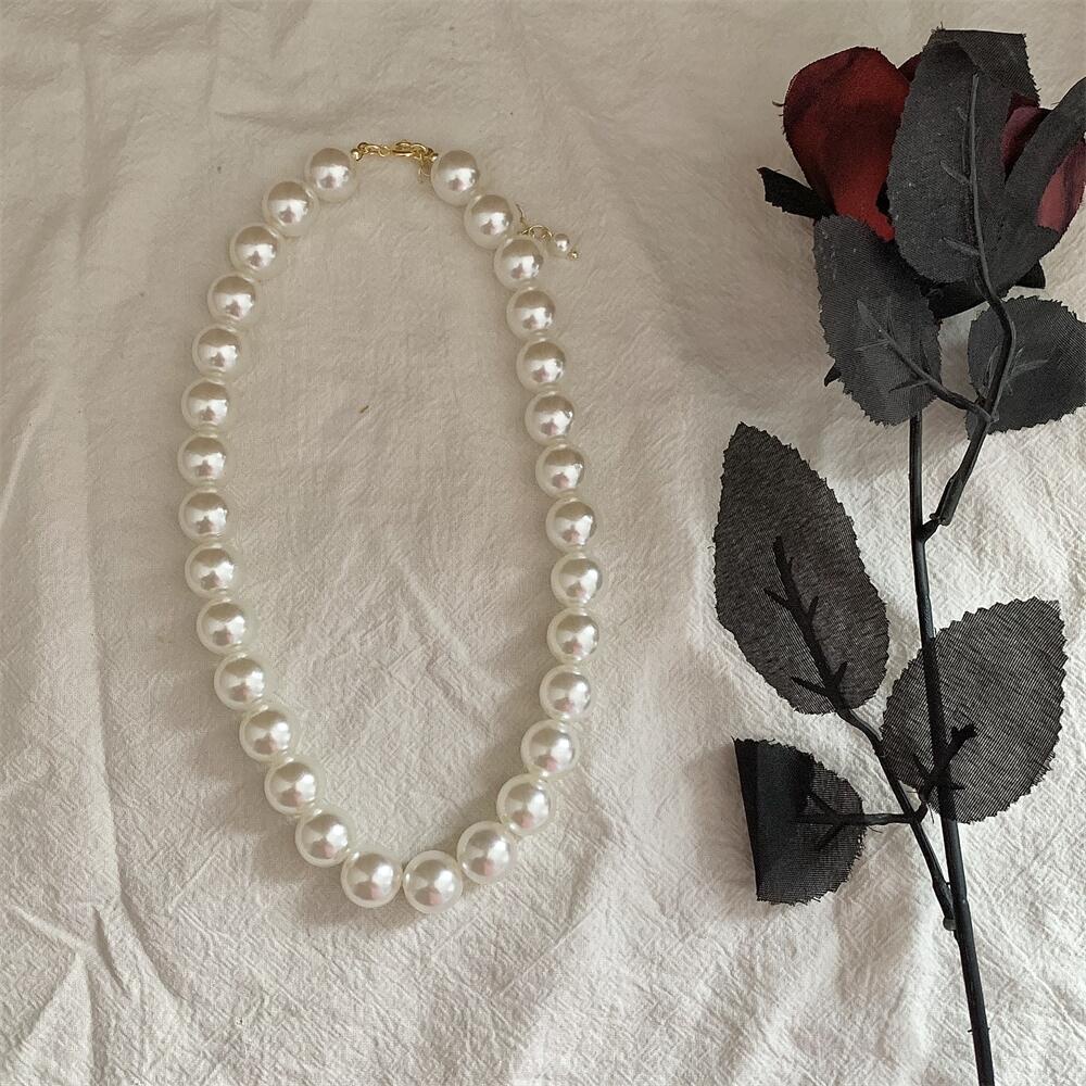 Vòng Cổ Đính Ngọc Trai Màu Trơn Đơn Giản Thời Trang Cho Nữ