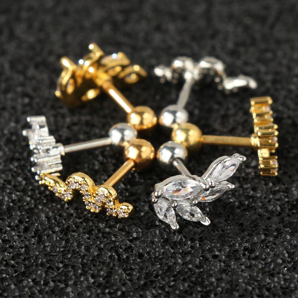 Khuyên Tai CZ CZ|Khuyên Cơ Thể Hình Vương Miện Và Hoa Nhiều Màu Sắc