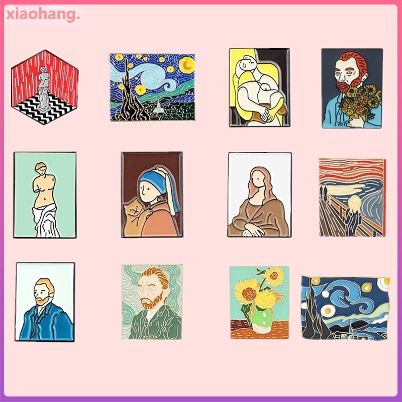Ghim Cài Áo Hình Tranh Sơn Dầu Vincent Van Gogh Làm Quà Tặng Nghệ Thuật
