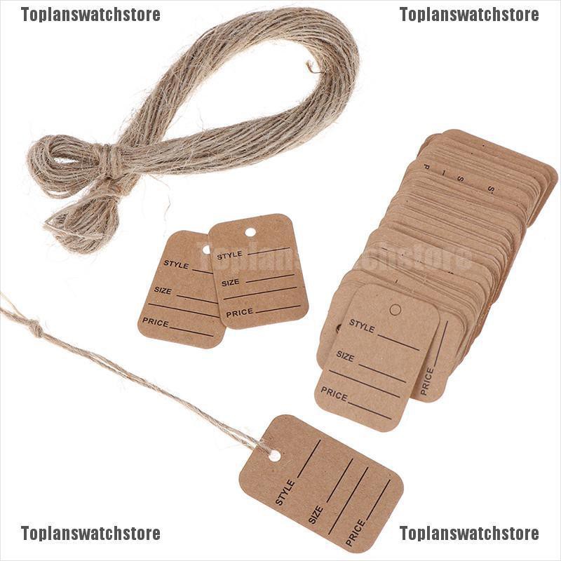 [TOPL] Set 100 Nhãn Giấy Để Trưng Bày Tiệc Cưới Kèm Dây