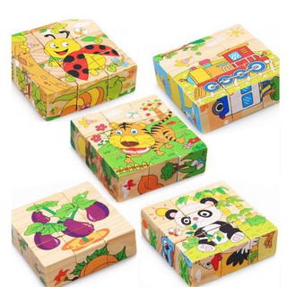 Bộ Ghép Gỗ 3D 9 Khối _ Đồ chơi ghép gỗ hình khối cho bé giá rẻ