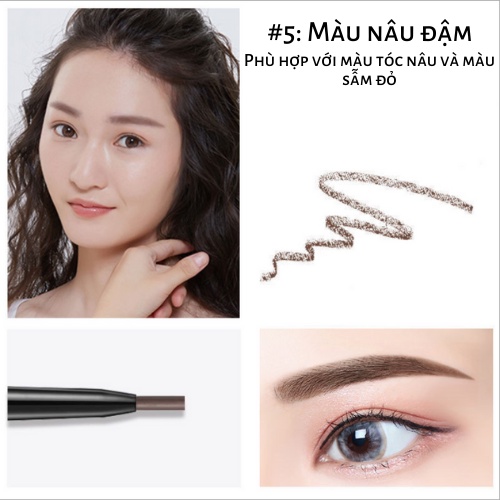 Chì kẻ mày, bút kẻ lông mày 2 đầu chống mồ hôi, nước màu sắc tự nhiên ST2021 | BigBuy360 - bigbuy360.vn