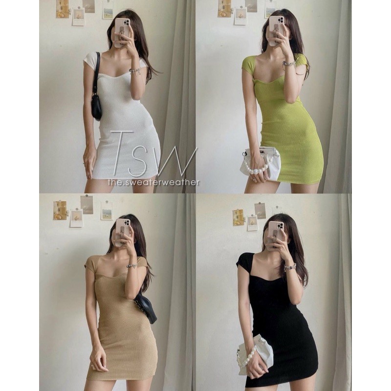 Đầm Ôm Body Chất Len Tăm Xịn Xò(Xả Kho Kèm Ảnh Thật 100%)