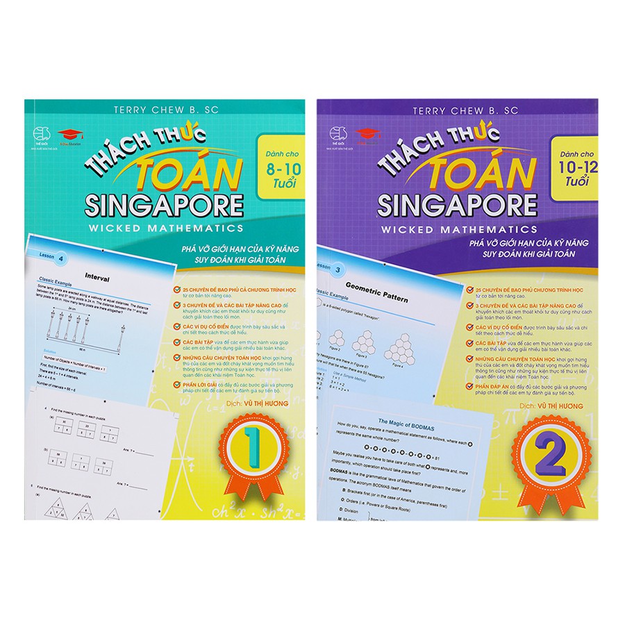 Sách: Thách thức toán singapore - Combo 2 cuốn Toán tiểu học (8 - 12 Tuổi)