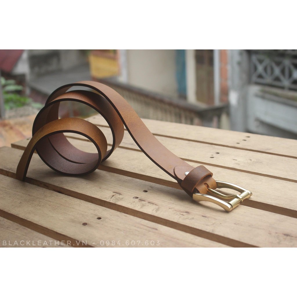 Thắt lưng da bò sáp nguyên tấm cao cấp