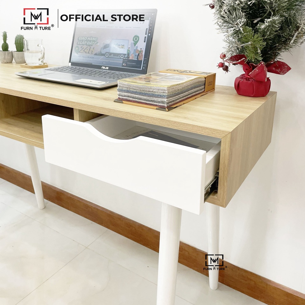 Bàn làm việc gỗ cao cấp 3 ngăn thương hiệu MW FURNITURE - Cabin table