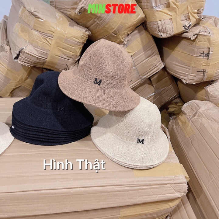 Mũ Bucket chữ M phong cách Hàn Quốc siêu xinh - M37