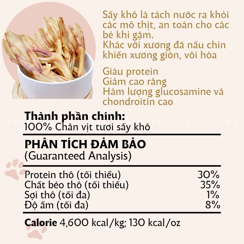 Treat Bánh Thưởng Cho Chó Chân Vịt Sấy Khô DOGGO Homemade Không Chất Bảo Quản 100G 200G Thức Ăn Cho Chó Thú Cưng