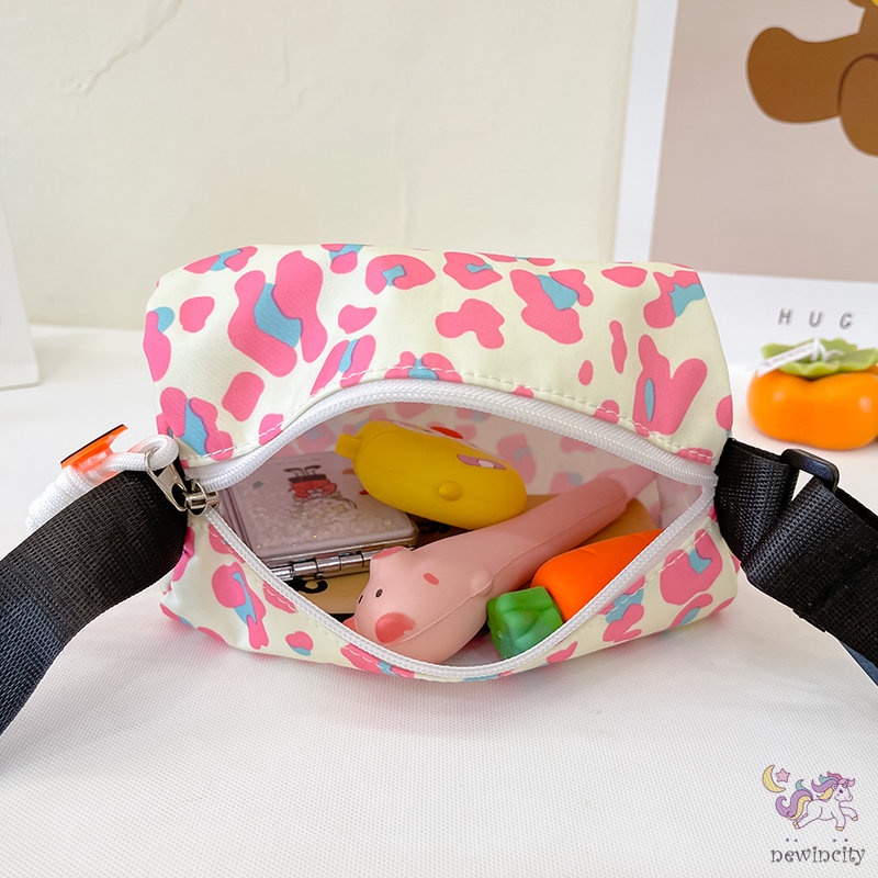 Túi Đeo Chéo Vai Họa Tiết Da Báo Thời Trang Hàn Quốc Cho Trẻ Em