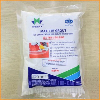 Max TTB Grout 1kg - Bột chít mạch Cao Cấp màu Trắng - Keo chà Ron mạch gạch - Keo chít mạch gạch - Keo miết mạch gạch