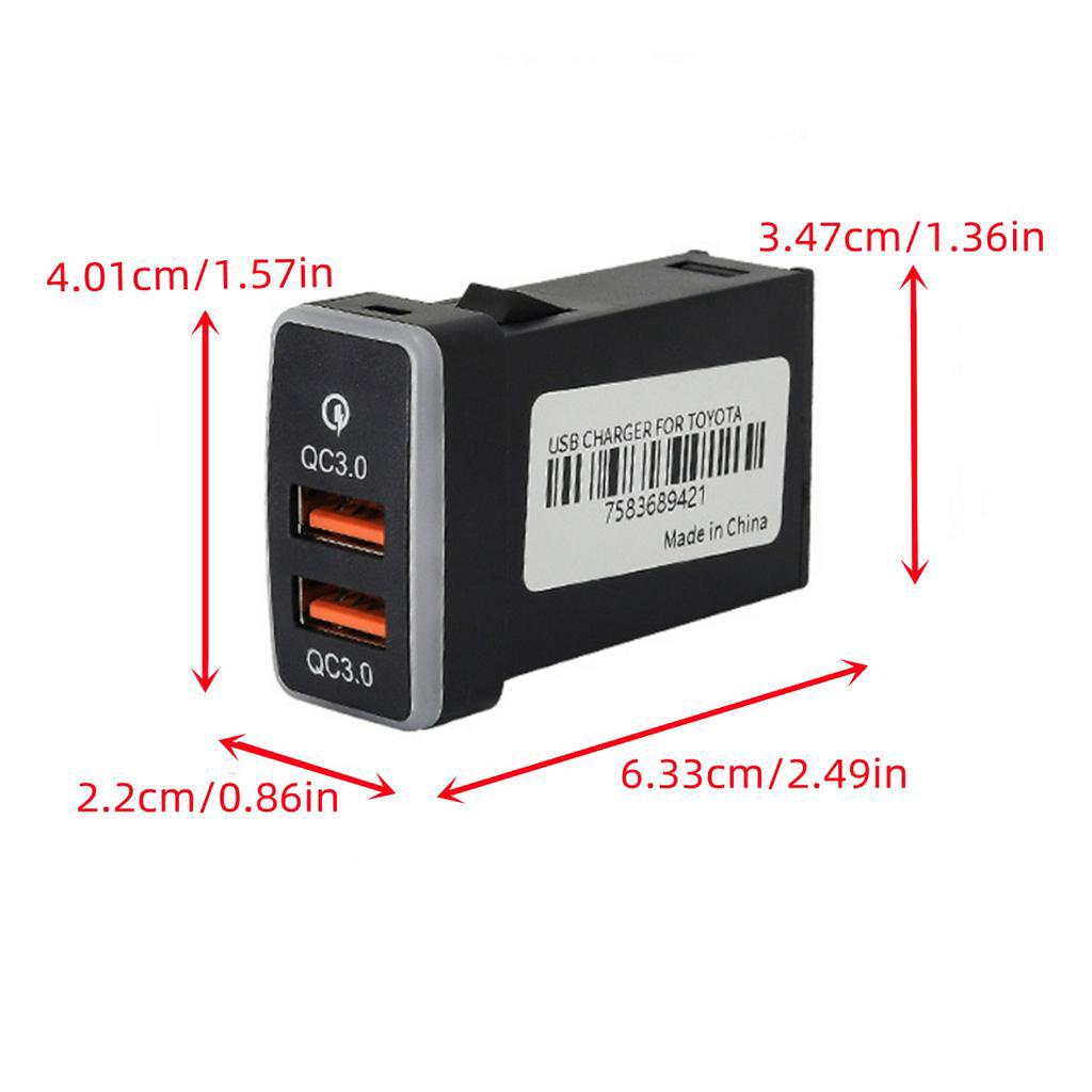Củ Sạc Nhanh QC 3.0 12V-24V Cổng USB Kép Có Đèn LED Xanh Dương Cho Xe Hơi Old Toyota FJ Cruiser