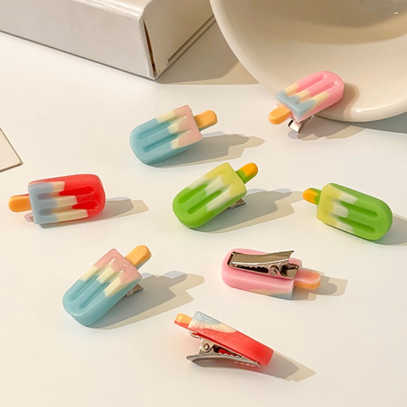 Kẹp Tóc Hình Que Kem Màu Kẹo Dễ Thương Phong Cách Nhật Bản