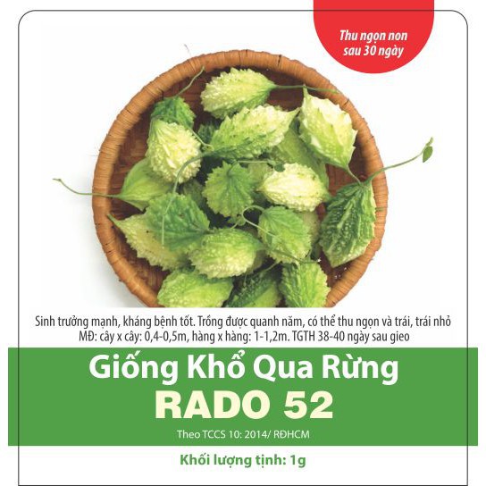 [Rạng Đông] Hạt Giống Mướp Đắng/ Khổ Qua Rừng Rado 52 Năng Suất Cao Gói 1 g