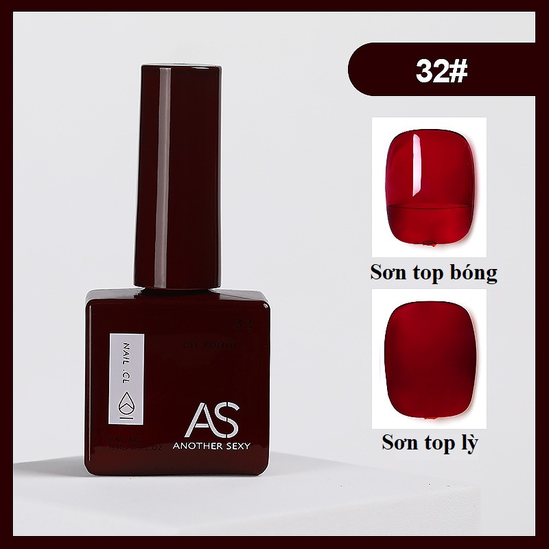 Sơn gel AS mẫu mới CHAI VUÔNG sơn móng tay gel tone màu đen đỏ vàng siêu xinh chai 15ml .