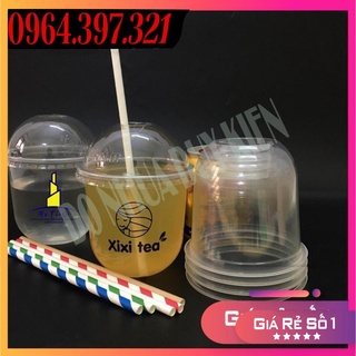 SỈ  Cốc nhựa bầu  360ml (50 Cốc) – Ly nhựa chữ U 360ml có thể dập màng làm nắp.