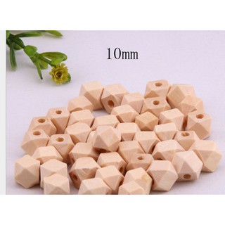 2 hạt gỗ đa giác đủ size 10-30mm