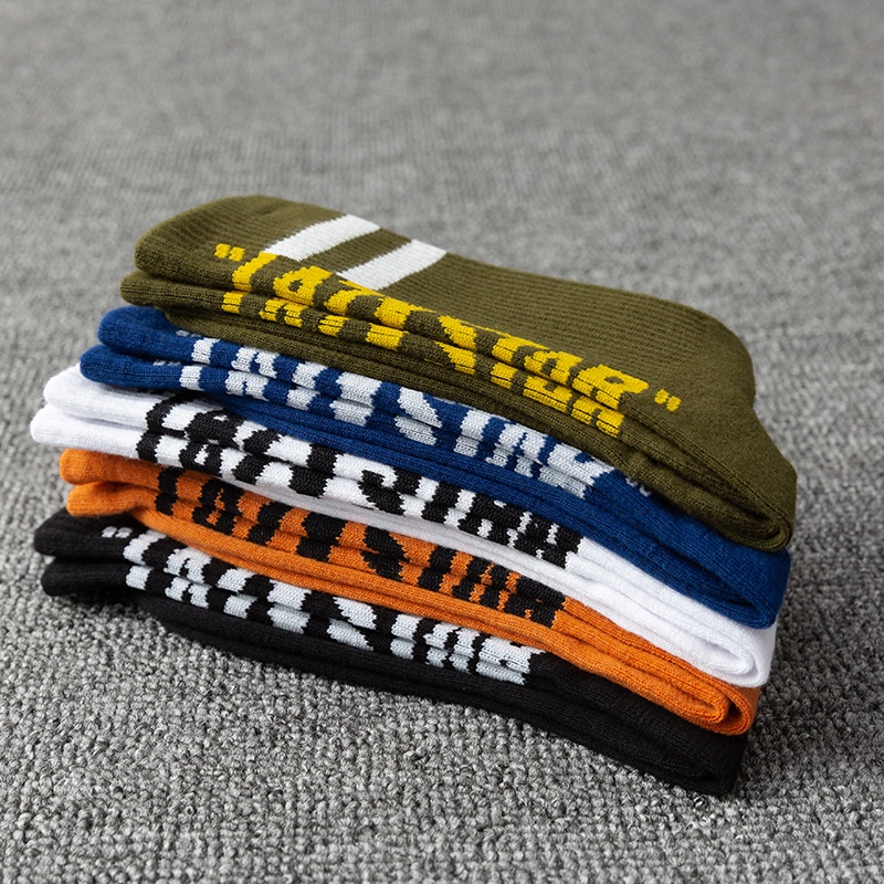 Vớ cotton Nguyên Chất in Chữ Đơn Giản Thời Trang Thu Đông Mới Cho Nam