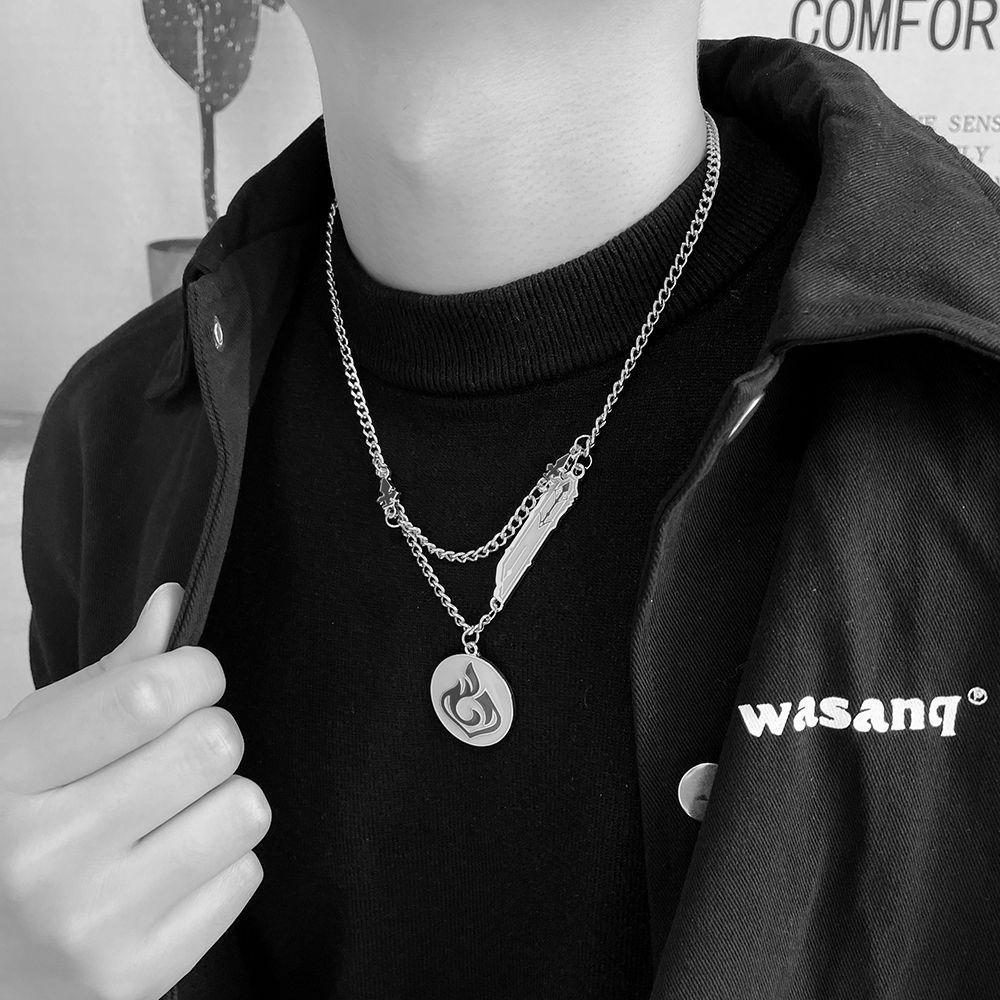 ANEMONE Vòng cổ Bằng Thép Không Gỉ Dày Phong Cách Hàn Quốc Cho Nam