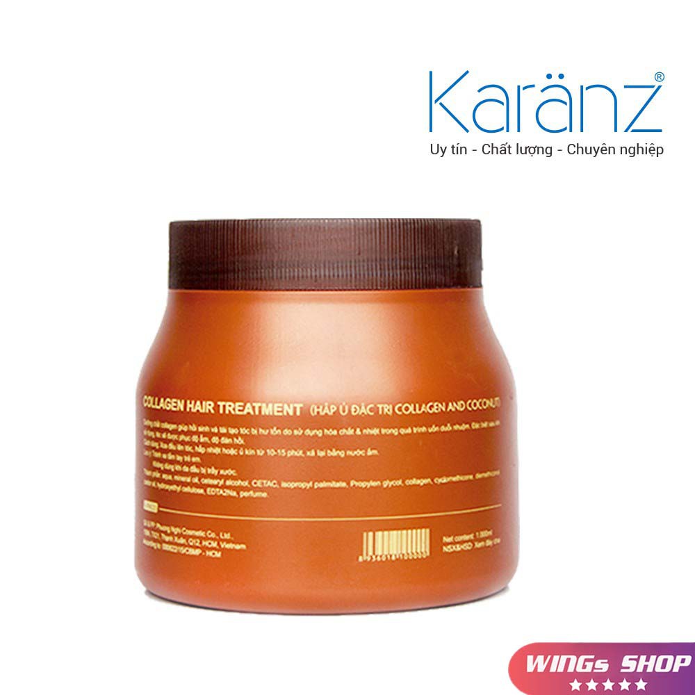 Kem Hấp Ủ Dừa Collagen Coconut Karanz 1000ml 🛑FreeShip🛑 Phục Hồi Tóc, Giúp Tóc Siêu Mềm Mượt | Hàng Chính Hãng