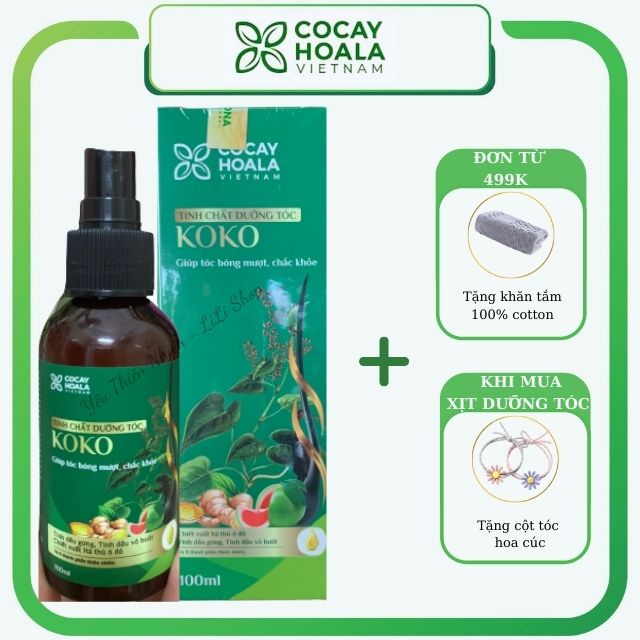 Xịt dưỡng tóc KoKo Cỏ Cây Hoa Lá ngăn ngừa rụng tóc, kích thích mọc tóc. Tinh chất dưỡng tóc 100ml