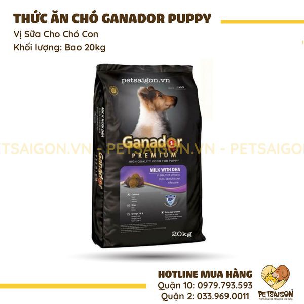 THỨC ĂN GANADOR PUPPY VỊ SỮA-20KG