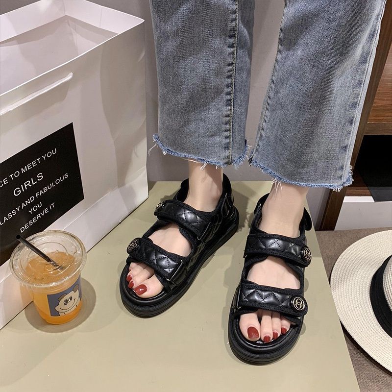 Free ship sandal nữ quai hậu chất da mềm êm chân quai hậu sịn