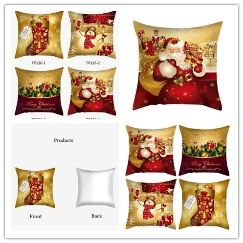 Vỏ Gối Vuông Họa Tiết Giáng Sinh Độc Đáo Trang Trí Nhà Cửa