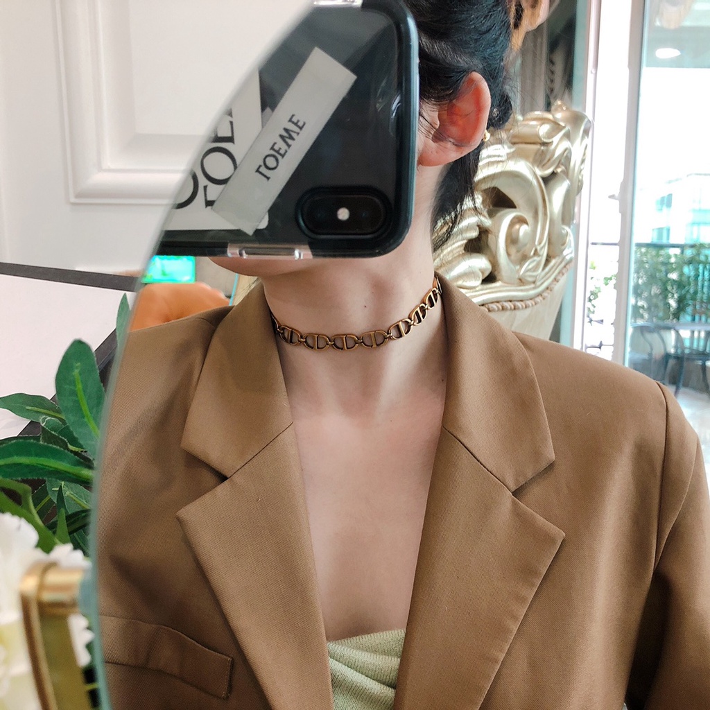 Vòng cổ choker DIOR kim loại phong cách vintage nữ