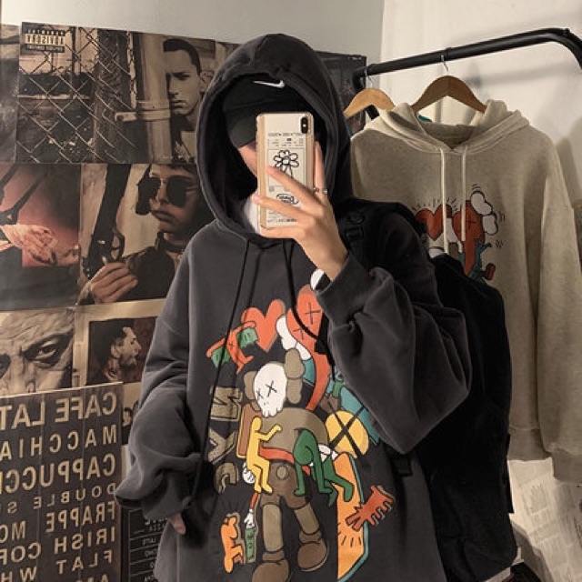 [Video + Out Fit] Áo Hoodie KAWS Effect, form đứng Unisex , Hoodie Hottrend 2020.TapHoaSonline