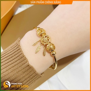 Lắc tay nữ dream catcher mạ vàng 18k cao cấp, vòng tay mạ vàng nữ, tặng hộp gấm