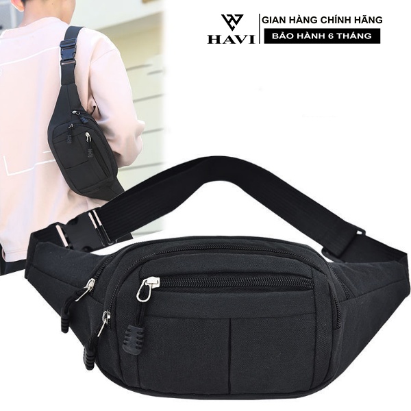 Túi Bao Tử Đeo Hông, Đeo Chéo Nam Nữ Vải Oxford Chống Nước Thời Trang Cá Tính Havi TX088