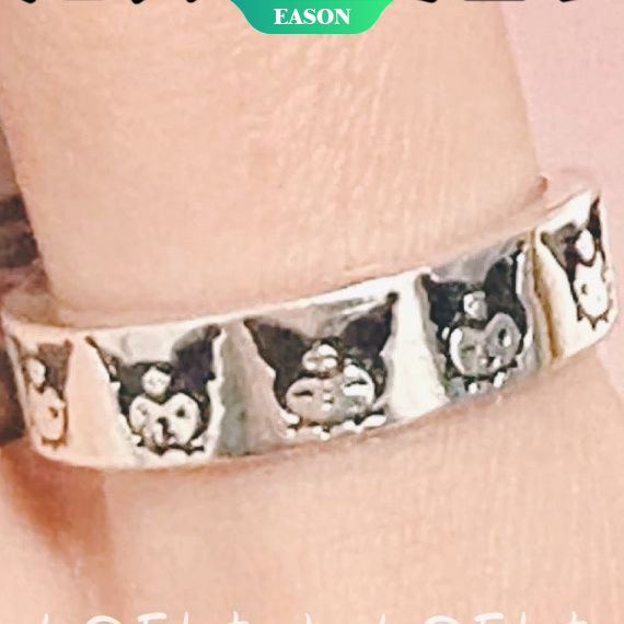 Nhẫn Bạc 925 Họa Tiết Hoạt Hình Disney Sanrios Kawaii Kuromi S925 Có Thể Điều Chỉnh Làm Quà Tặng Cho Bạn Gái