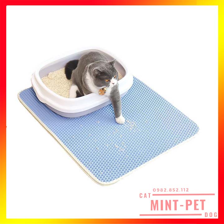 Thảm Lót Nhà Vệ Sinh 2 lớp Ngăn Văng Cát Vệ Sinh Cho Mèo #MintPet