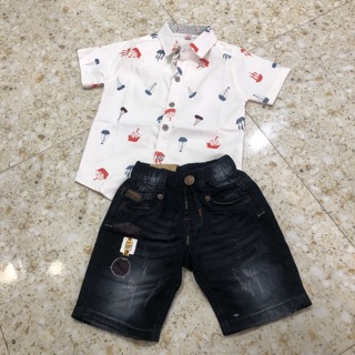 Sét Jean Lửng Sơmi Bé Trai 10—-24 kg