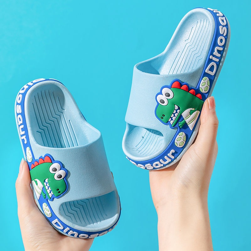Dép Đi Trong Nhà Đế Mềm Chống Trượt Hình Khủng Long Hoạt Hình Đặc Biệt Phong Cách Mới Cho Bé Trai