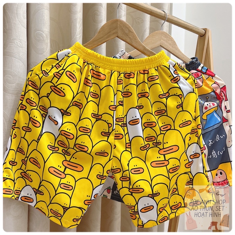 [Mẫu Mới] Quần Short Lửng Cartoon Unisex - Quần cute mặc nhà TUEANHSHOP - ĐÙI HOẠT HÌNH nam nữ Freesize 38-65kg | BigBuy360 - bigbuy360.vn