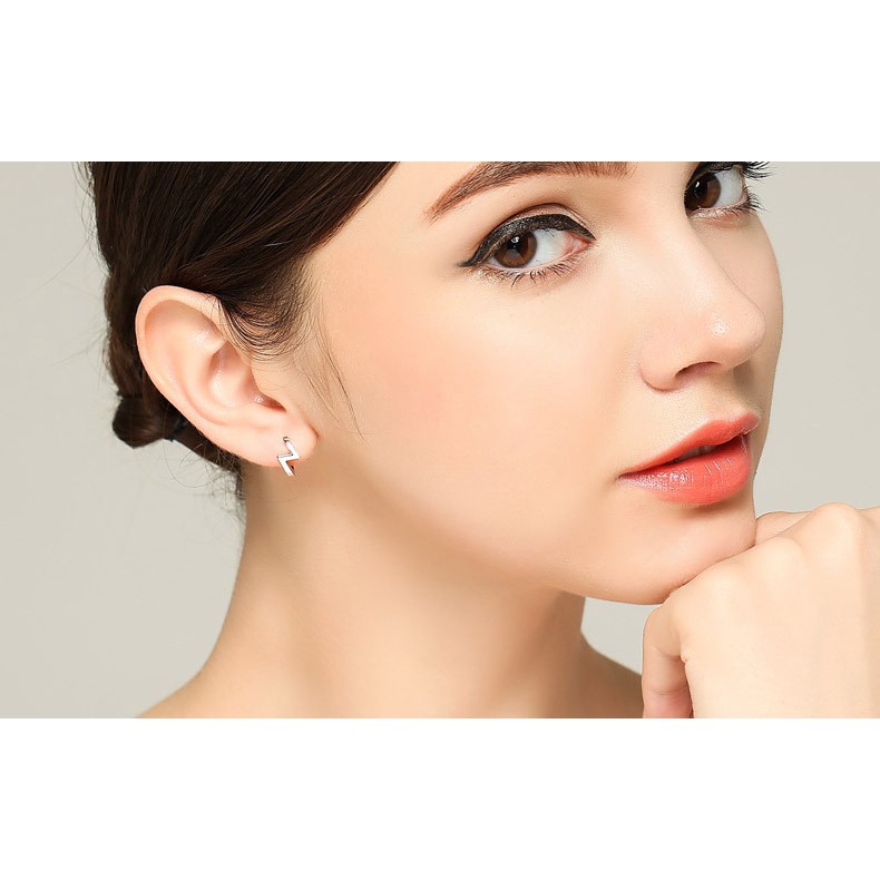 Khuyên tai S925 họa tiết tia chớp thời trang cho nữ
