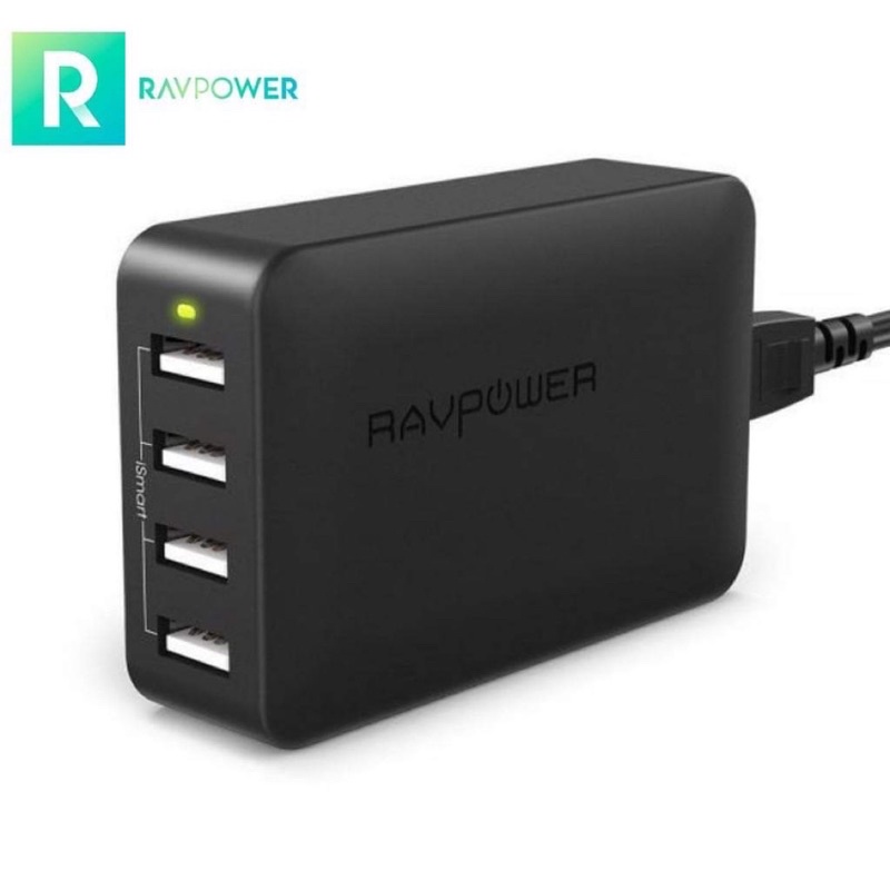 Sạc 4 cổng Ravpower RP-PC023, 40w-8A-4 cổng USB chính hãng