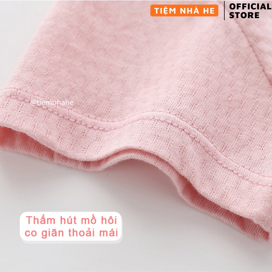 Bodysuit Cho Bé Trai Bé Gái Tiệm Nhà He Body Chip Ngắn Tay Họa Tiết Dễ Thương Chất Cotton Mềm Mịn