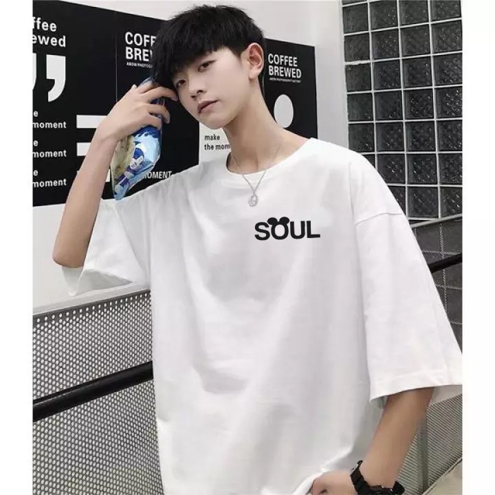 Áo thun unisex nam nữ tay lỡ form rộng SOUL Nơ vải dày mịn