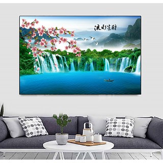 Tranh treo tường sơn thủy hữu tình tranh thác nước