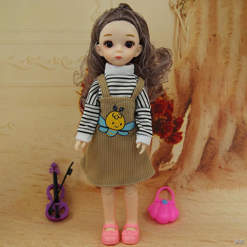 ☃⊕❏Búp bê Barbie bjd mới 30cm 3D mắt thật Cô gái chơi nhà Đồ công chúa Quà tặng ngày trẻ em