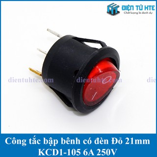 Công tắc bập bênh tròn KCD1-105 6A có đèn [HTE Quy Nhơn CN2]