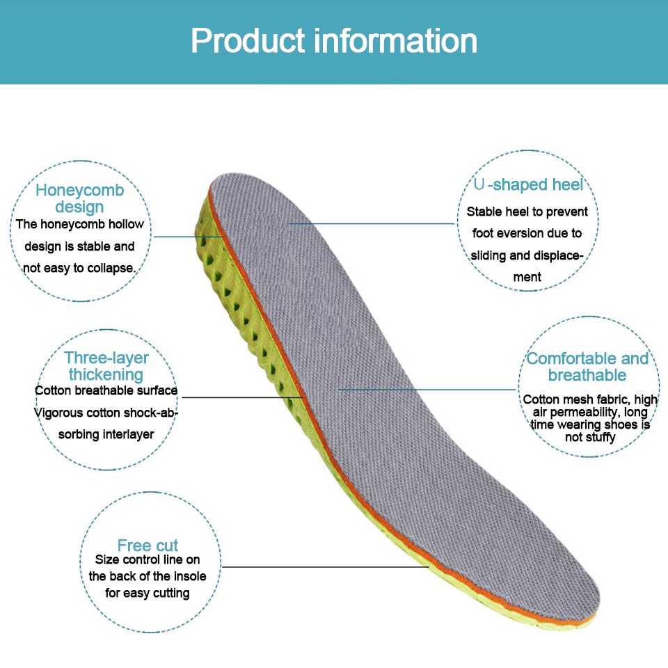 Miếng Lót Giày Thể Thao Thoáng Khí Tăng Chiều Cao 1.5cm 2.5cm3.5cm