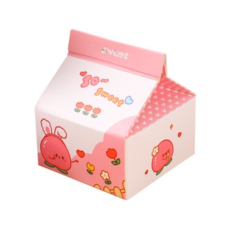 [ Sale ] Tập Note Hình Hộp Sữa 200 Tờ Rút Đáy Giấy Ghi Chú Hoạ Tiết Cute