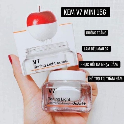 Kem Mặt V7 Toning Light Dr.Jart+ Mini Size 15ml - Kem Mặt V7 Pink Toning Dr.Jart 15ml