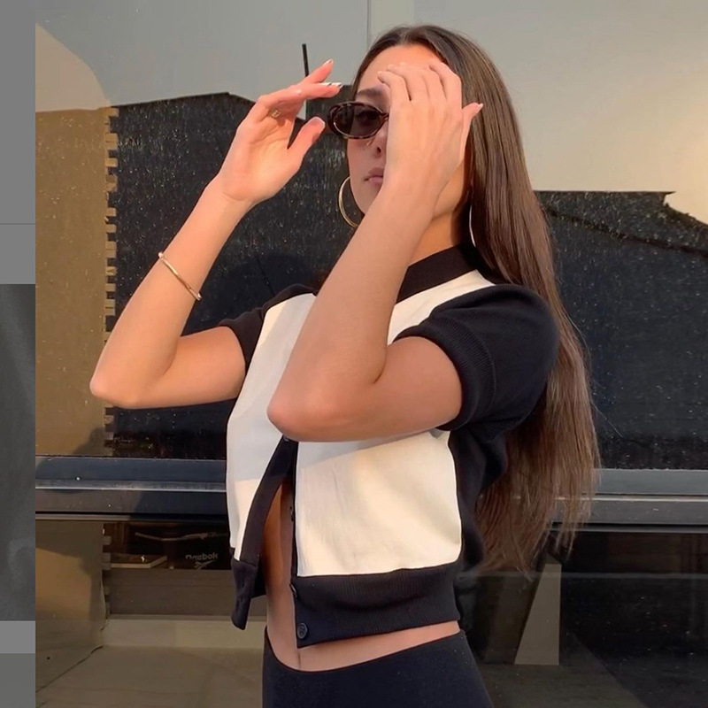 Áo Da Pu Ngắn Tay Dáng Ôm Cá Tính Cho Nữ | BigBuy360 - bigbuy360.vn